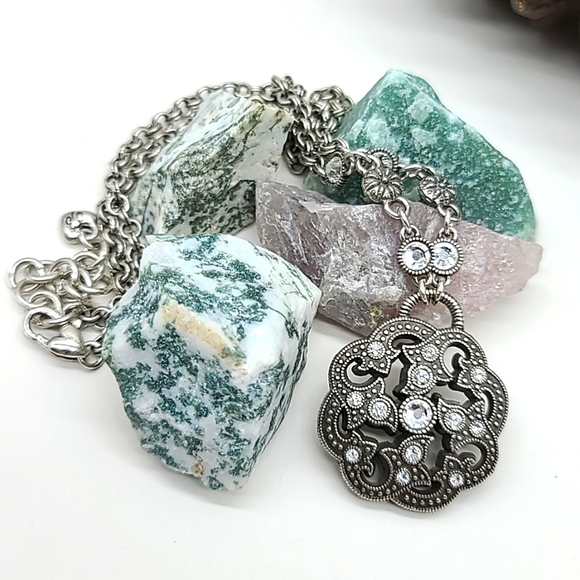 Brighton "PACIFIC HEIGHTS" Detailed Crystal Marcasite Reversible Pendant! 👑 - Picture 2 of 11